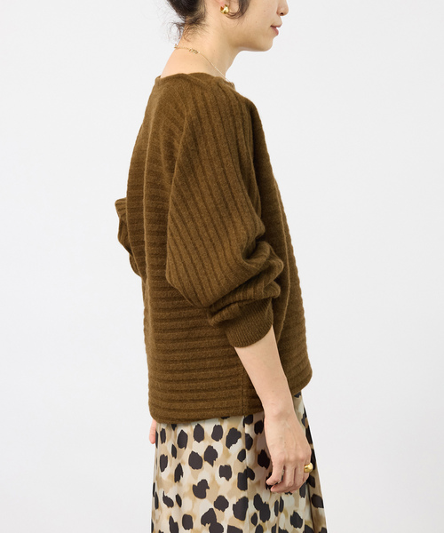 VERMEIL par iena（ヴェルメイユパーイエナ）の「Wool Yak Mix ドルマンニット（ニット/セーター・レディース・カーキ/ネイビー・FREE）」の9枚目の写真