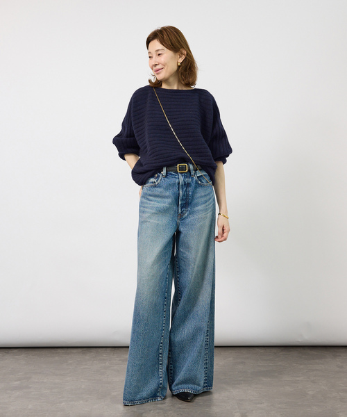 VERMEIL par iena（ヴェルメイユパーイエナ）の「Wool Yak Mix ドルマンニット（ニット/セーター・レディース・カーキ/ネイビー・FREE）」の12枚目の写真