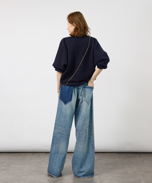 VERMEIL par iena（ヴェルメイユパーイエナ）の「Wool Yak Mix ドルマンニット（ニット/セーター・レディース・カーキ/ネイビー・FREE）」の13枚目の写真