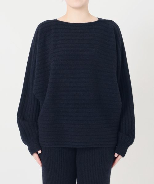 VERMEIL par iena（ヴェルメイユパーイエナ）の「Wool Yak Mix ドルマンニット（ニット/セーター・レディース・カーキ/ネイビー・FREE）」の17枚目の写真