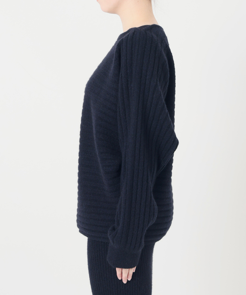 VERMEIL par iena（ヴェルメイユパーイエナ）の「Wool Yak Mix ドルマンニット（ニット/セーター・レディース・カーキ/ネイビー・FREE）」の18枚目の写真