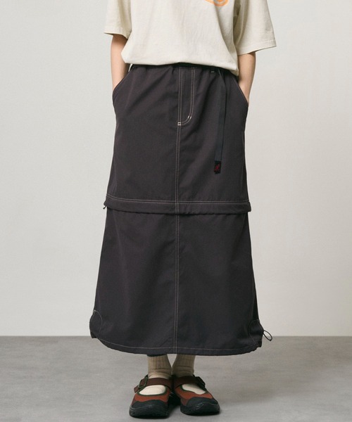 Gramicci（グラミチ）の「WR CONVERTIBLE SKIRT｜ウォーターレジスタントコンバーチブルスカート（スカート・レディース・ブラック/ダークブラウン/カーキ・M/XL/L/S/2XL）」の2枚目の写真