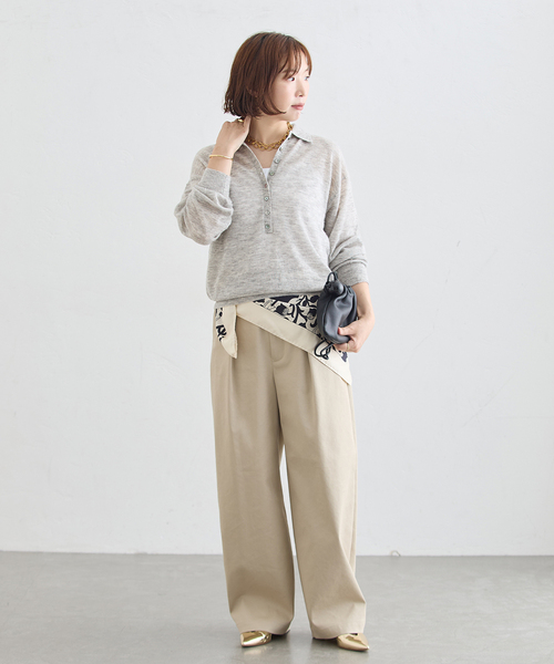 journal standard L'essage（ジャーナルスタンダードレサージュ）の「アルパカMIX襟付きプルオーバー（ニット/セーター・レディース・ピンク/ブラウン/チャコールグレー・FREE）」の4枚目の写真