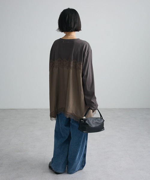 Green Parks(グリーンパークス)の「サテンビスチェドッキング長袖プルオーバー(Tシャツ/カットソー・レディース・モカ/アイボリー/ブラック・FREE)」の20枚目の写真