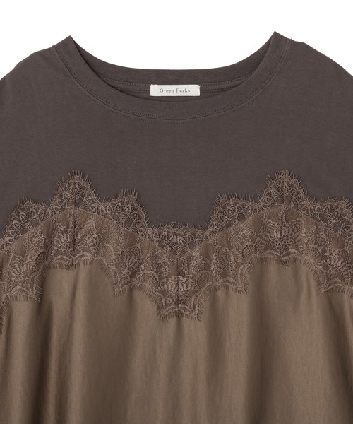 Green Parks(グリーンパークス)の「サテンビスチェドッキング長袖プルオーバー(Tシャツ/カットソー・レディース・モカ/アイボリー/ブラック・FREE)」の17枚目の写真
