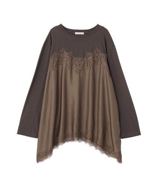 Green Parks(グリーンパークス)の「サテンビスチェドッキング長袖プルオーバー(Tシャツ/カットソー・レディース・モカ/アイボリー/ブラック・FREE)」の11枚目の写真