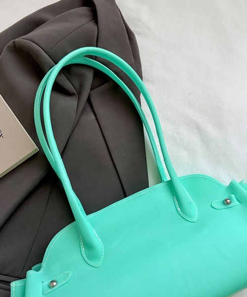 shyam inspiration(シャムインスピレーション)の「jelly bag/横長ジェリーバッグ(ショルダーバッグ・レディース・パープル/ピンク/イエロー/ブルー/グリーン・F)」の14枚目の写真