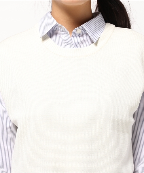 VENCEEXCHANGE（ヴァンスエクスチェンジ）の「ミラノリブショートベスト   （ベスト・レディース・ブラック/オフホワイト/グレー・MEDIUM）」の7枚目の写真