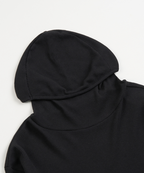 TOFFEE(トフィー)の「ワッフルハイヒールフードロングスリーブ (BLACK)(パーカー・メンズ・その他・SMALL/MEDIUM/LARGE/X-LARGE)」の5枚目の写真