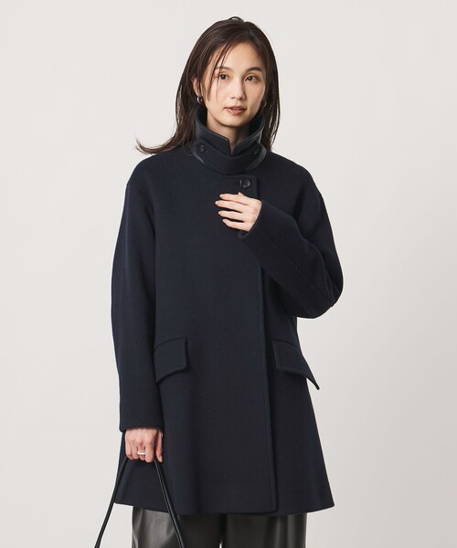 UNITED ARROWS(ユナイテッドアローズ)の「2WAYカラー ミドルコート(ステンカラーコート・レディース・ネイビー/グレー/ベージュ・36/34/38)」の3枚目の写真