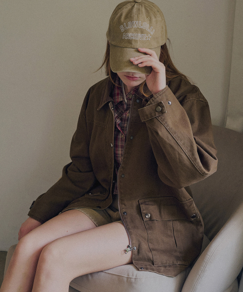 SLOWLOLLI(スローローリ)の「Leto pocket work jacket - Brown(その他アウター・レディース・ブラウン・FREE)」の3枚目の写真