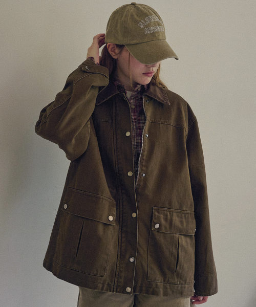 SLOWLOLLI(スローローリ)の「Leto pocket work jacket - Brown(その他アウター・レディース・ブラウン・FREE)」の4枚目の写真
