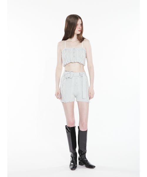 SORIN(ソリン )の「Cotton Wool Cable Short Pants / コットンウールケーブルショートパンツ(その他パンツ・レディース・グレー/カーキ/ミント・38)」の3枚目の写真