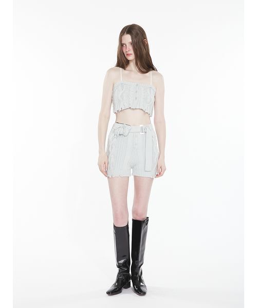 SORIN(ソリン )の「Cotton Wool Cable Short Pants / コットンウールケーブルショートパンツ(その他パンツ・レディース・グレー/カーキ/ミント・38)」の5枚目の写真