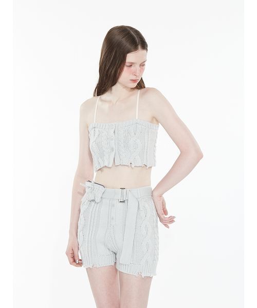 SORIN(ソリン )の「Cotton Wool Cable Short Pants / コットンウールケーブルショートパンツ(その他パンツ・レディース・グレー/カーキ/ミント・38)」の9枚目の写真