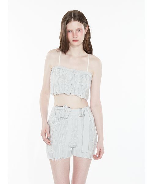 SORIN(ソリン )の「Cotton Wool Cable Short Pants / コットンウールケーブルショートパンツ(その他パンツ・レディース・グレー/カーキ/ミント・38)」の10枚目の写真