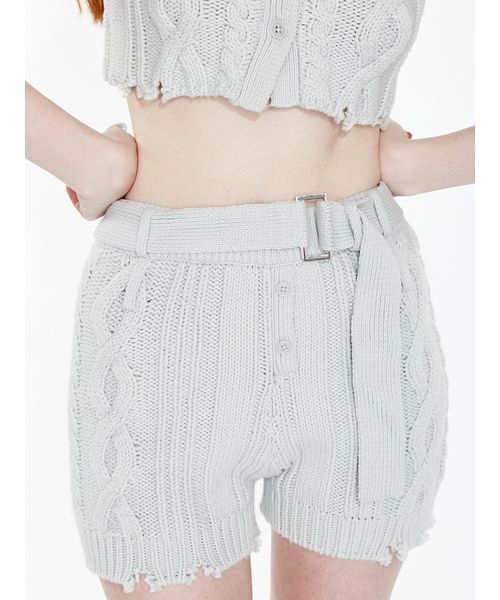 SORIN(ソリン )の「Cotton Wool Cable Short Pants / コットンウールケーブルショートパンツ(その他パンツ・レディース・グレー/カーキ/ミント・38)」の18枚目の写真