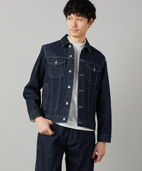 COMME CA MEN(コムサメン)の「セルビッチデニム トラッカータイプブルゾン(デニムジャケット・メンズ・ネイビー/ブラック・M/S/L)」の2枚目の写真