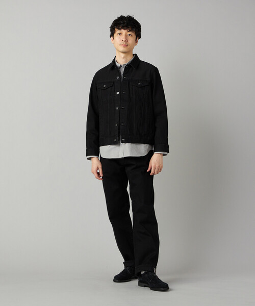 COMME CA MEN(コムサメン)の「セルビッチデニム トラッカータイプブルゾン(デニムジャケット・メンズ・ネイビー/ブラック・M/S/L)」の3枚目の写真