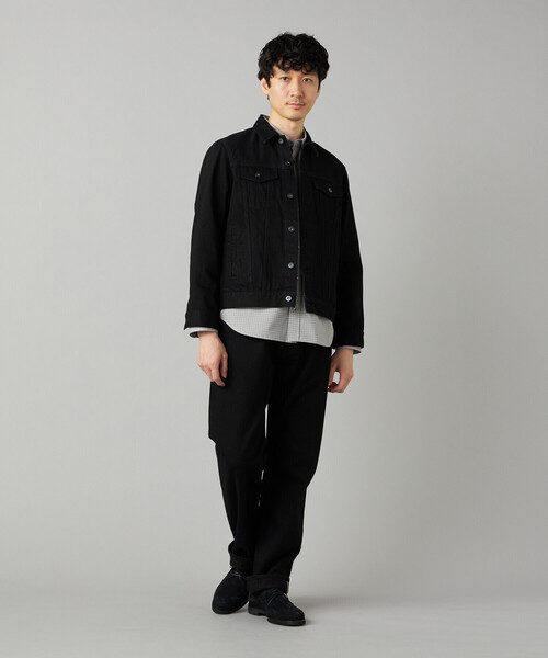 COMME CA MEN(コムサメン)の「セルビッチデニム トラッカータイプブルゾン(デニムジャケット・メンズ・ネイビー/ブラック・M/S/L)」の4枚目の写真