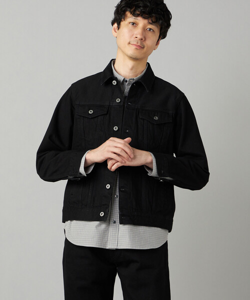 COMME CA MEN(コムサメン)の「セルビッチデニム トラッカータイプブルゾン(デニムジャケット・メンズ・ネイビー/ブラック・M/S/L)」の6枚目の写真