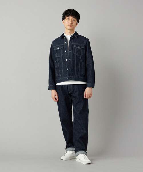 COMME CA MEN(コムサメン)の「セルビッチデニム トラッカータイプブルゾン(デニムジャケット・メンズ・ネイビー/ブラック・M/S/L)」の7枚目の写真
