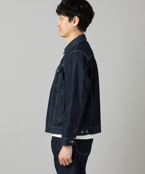 COMME CA MEN(コムサメン)の「セルビッチデニム トラッカータイプブルゾン(デニムジャケット・メンズ・ネイビー/ブラック・M/S/L)」の11枚目の写真