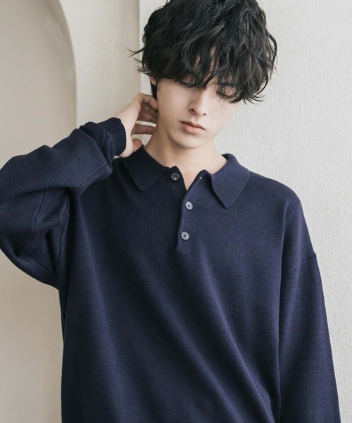 Rocky Monroe(ロッキーモンロー)の「リラックスフィット多機能ニットポロ/ポロシャツ 抗菌防臭 ストレッチ マシンウォッシャブル(ニット/セーター・メンズ・ネイビー/カーキ/チャコール/ブラック/ブラウン/グレー/オフホワイト/ブラック系・L/M/XL)」の8枚目の写真