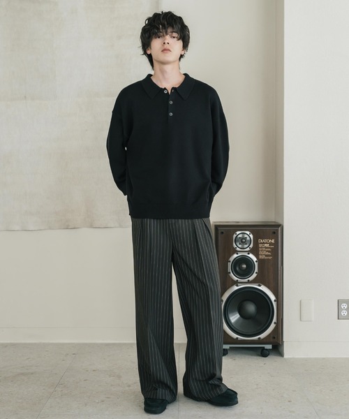 Rocky Monroe(ロッキーモンロー)の「リラックスフィット多機能ニットポロ/ポロシャツ 抗菌防臭 ストレッチ マシンウォッシャブル(ニット/セーター・メンズ・ネイビー/カーキ/チャコール/ブラック/ブラウン/グレー/オフホワイト/ブラック系・L/M/XL)」の17枚目の写真