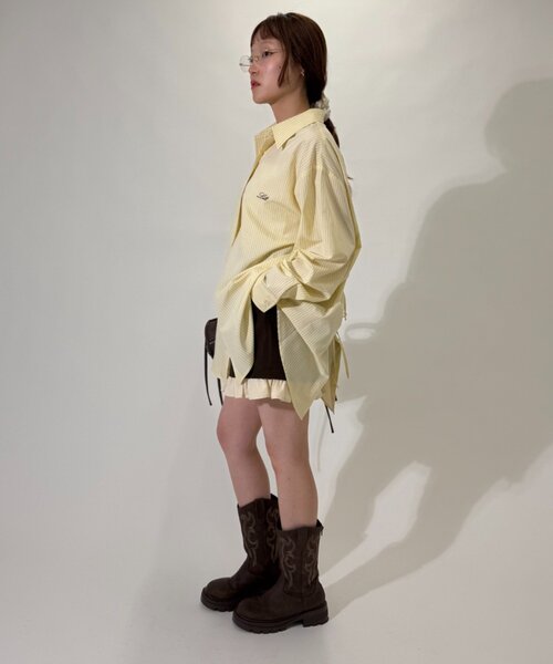 w closet（ダブルクローゼット）の「バックリボンストライプシャツ（シャツ/ブラウス・レディース・ブルー/アイボリー/イエロー・FREE）」の21枚目の写真