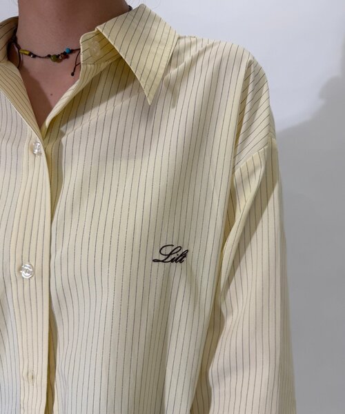 w closet（ダブルクローゼット）の「バックリボンストライプシャツ（シャツ/ブラウス・レディース・ブルー/アイボリー/イエロー・FREE）」の17枚目の写真