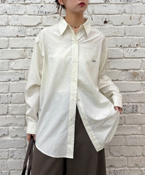 w closet（ダブルクローゼット）の「バックリボンストライプシャツ（シャツ/ブラウス・レディース・ブルー/アイボリー/イエロー・FREE）」の16枚目の写真