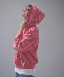 ADAMPATEK/dyed still embellished pullover pk/製品染めブラストパーカー