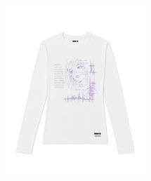 セミクロップド 20Hz PP 長袖Tシャツ [ホワイト]