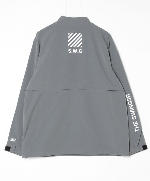 SWINGGGR(スウィンガー)の「THE SWINGGGR/ザ スウィンガー/STRETCH NYLON STAND ZIP TOP(その他アウター・メンズ・ブラック/グレー・2/3)」の3枚目の写真