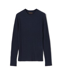 ウールシルクカシミヤリブ ロングスリーブプルオーバー