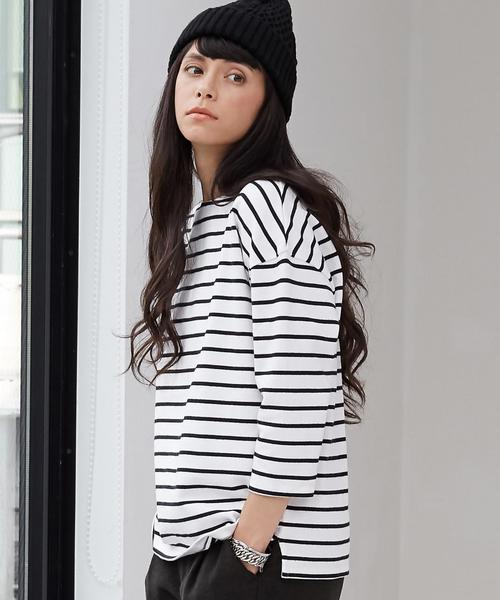 green label relaxing（グリーンレーベルリラクシング）の「CF 16/-テンジク L/SL PO カットソー◆（Tシャツ/カットソー・レディース・オフホワイト/ブラック/ベージュ/その他1・FREE）」の4枚目の写真