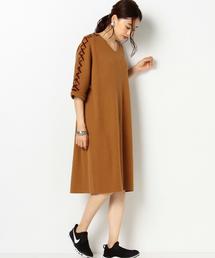 Another Edition | レースアップスリーブVネックワンピース/AEMBC　ﾚｰｽUP SL V/N OP(ワンピース)