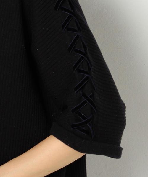 Another Edition(アナザーエディション)の「レースアップスリーブVネックワンピース/AEMBC レースUP SL V/N OP◆(ワンピース・レディース・マスタード/ネイビー・FREE)」の9枚目の写真