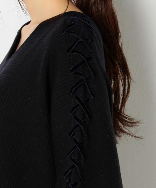 Another Edition(アナザーエディション)の「レースアップスリーブVネックワンピース/AEMBC レースUP SL V/N OP◆(ワンピース・レディース・マスタード/ネイビー・FREE)」の12枚目の写真