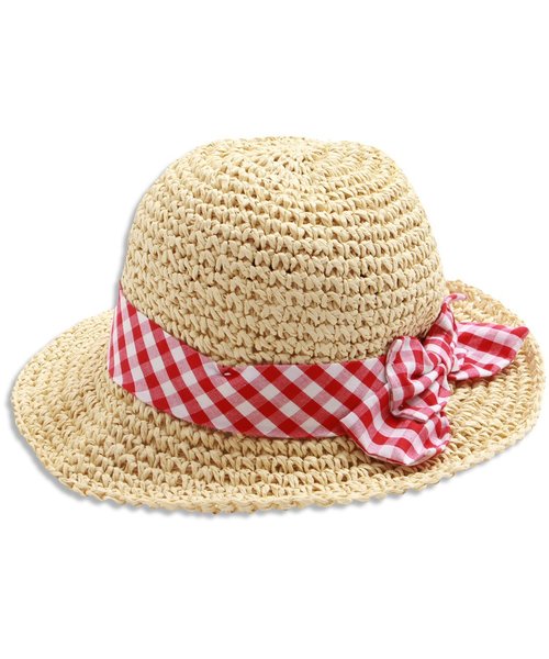 BREEZE（ブリーズ）の「リボン付きペーパーハット（ハット・キッズ・キナリ/ベージュ・54/50/56/52/48）」の2枚目の写真
