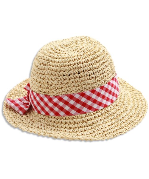 BREEZE（ブリーズ）の「リボン付きペーパーハット（ハット・キッズ・キナリ/ベージュ・54/50/56/52/48）」の4枚目の写真