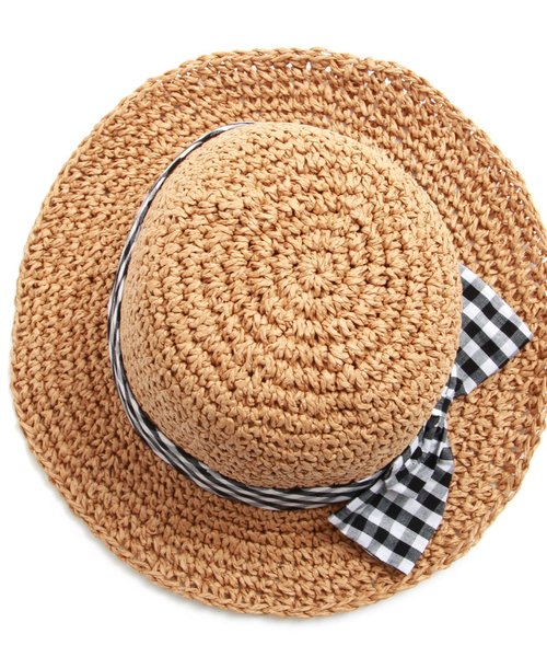 BREEZE（ブリーズ）の「リボン付きペーパーハット（ハット・キッズ・キナリ/ベージュ・54/50/56/52/48）」の7枚目の写真