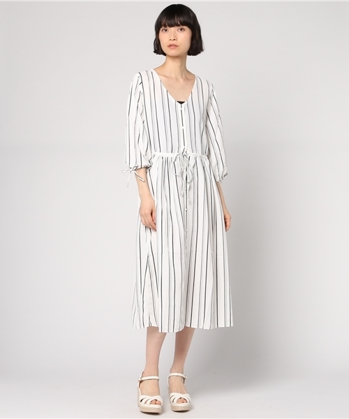 Honeys（ハニーズ）の「ガウンワンピース（シャツワンピース・レディース・ホワイト系その他2/ホワイト系その他/ブルー系その他/グリーン系その他・L/M）」の2枚目の写真