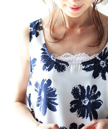 antiqua | 花柄デザインノースリーブ(タンクトップ)