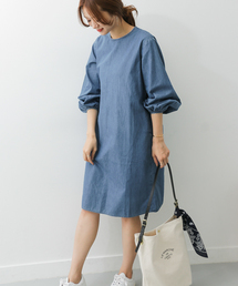 URBAN RESEARCH DOORS | ライトデニムギャザースリーブワンピース(ワンピース)