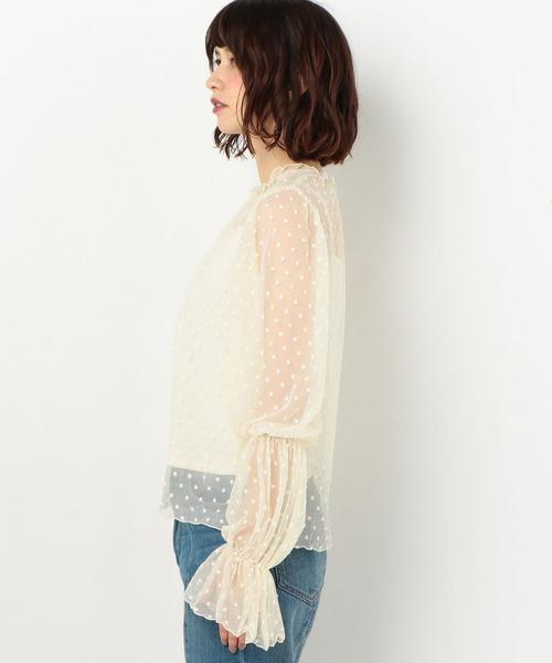 Another Edition（アナザーエディション）の「DOT TULLE 　BLUS（シャツ/ブラウス・レディース・ブラック/ナチュラル/パープル・FREE）」の6枚目の写真