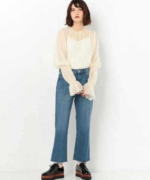 Another Edition（アナザーエディション）の「DOT TULLE 　BLUS（シャツ/ブラウス・レディース・ブラック/ナチュラル/パープル・FREE）」の7枚目の写真