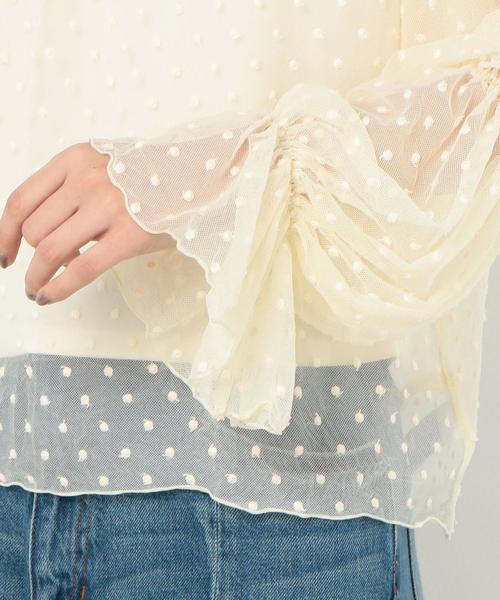 Another Edition（アナザーエディション）の「DOT TULLE 　BLUS（シャツ/ブラウス・レディース・ブラック/ナチュラル/パープル・FREE）」の9枚目の写真