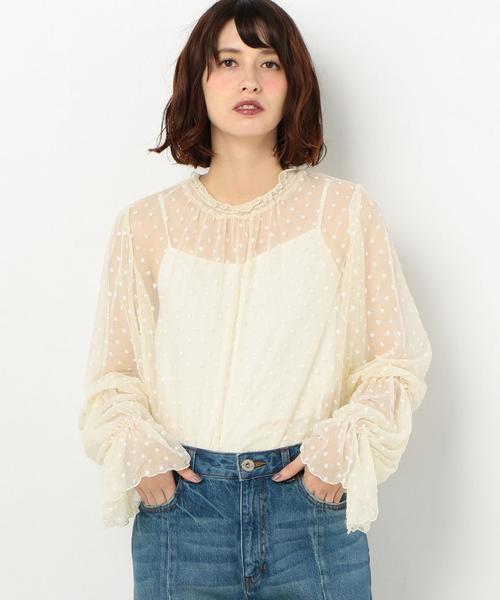 Another Edition（アナザーエディション）の「DOT TULLE 　BLUS（シャツ/ブラウス・レディース・ブラック/ナチュラル/パープル・FREE）」の16枚目の写真